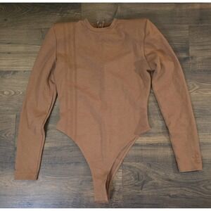 Adidas Ivy Park 3-Stripes Bodysuit L Brown Beyonce Icy Park Long Sleeve Rare